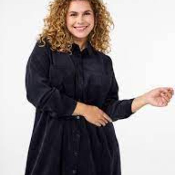 NWOT Joe Fresh Black Corduroy Dress Shirt - Size 1X - Picture 1 of 5